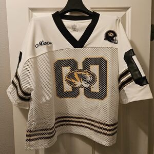 Mizzou White Mesh Women's Football Jersey Size L University of Missouri